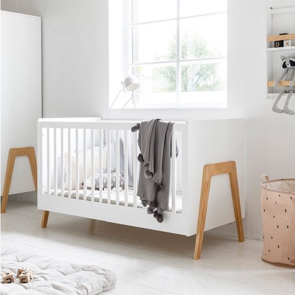 Meegroeiledikant voor babykamer | Wit en naturel hout | Brise