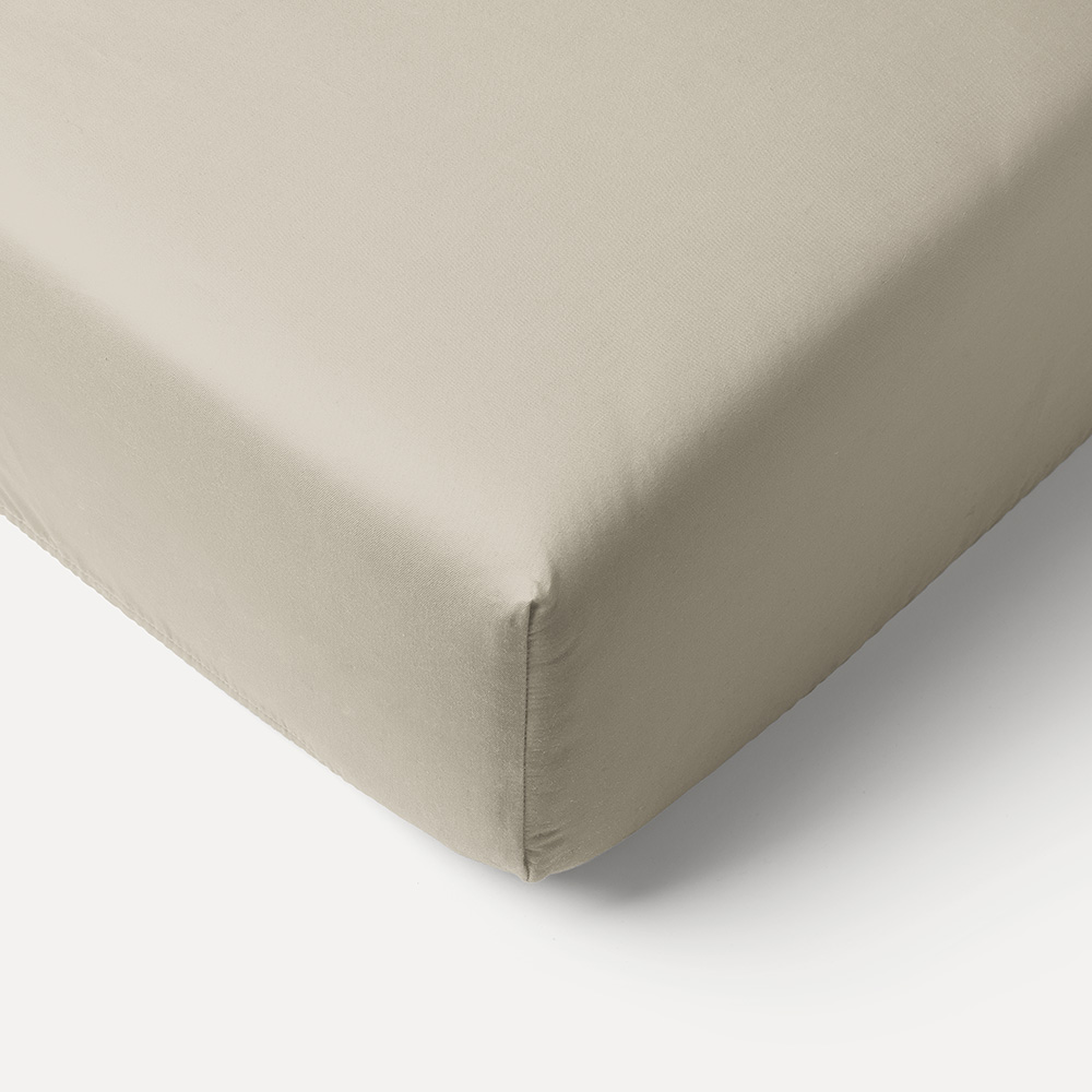 BIOLOGISCH KATOENEN JERSEY HOESLAKEN 80/90 X 200 CM | BEIGE